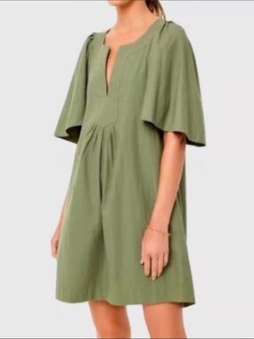 Pomander Place Tuckernuck Sage Green V Neck Mini Dress